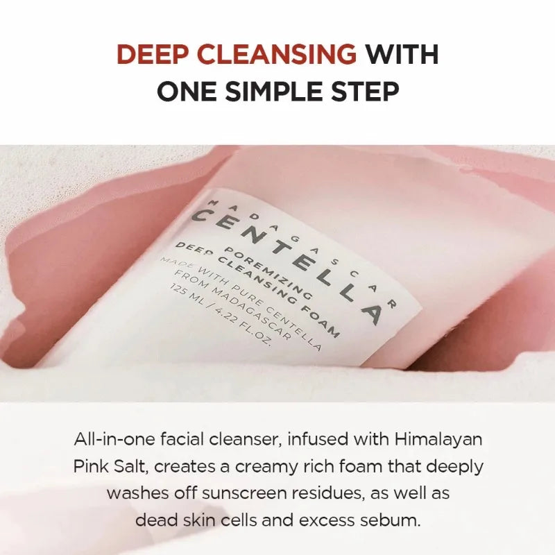 SKIN1004 Centella Madagascar Espuma Limpiadora Profunda Poremizing Pink Salt 125 ml