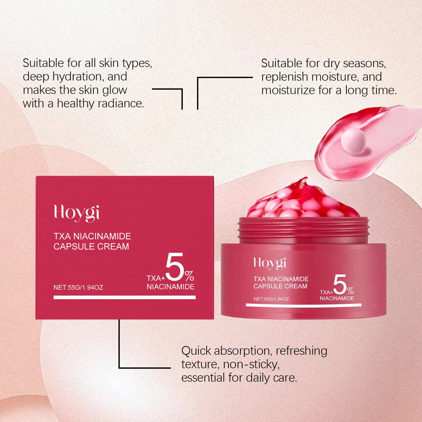 Crema Facial Cápsulas de Colágeno con Niacinamida – Hidratante, Luminosidad y Firmeza