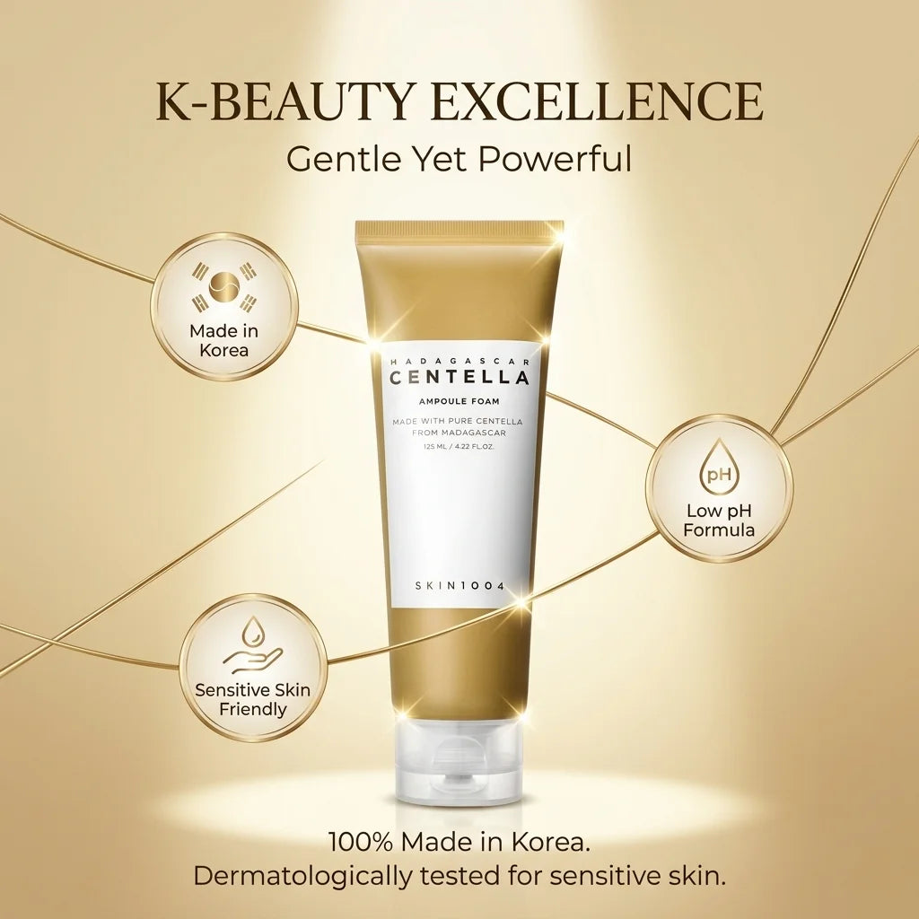 SKIN1004 Espuma Limpiadora Facial con Ampolla de Centella de Madagascar – Limpiador Diario Suave