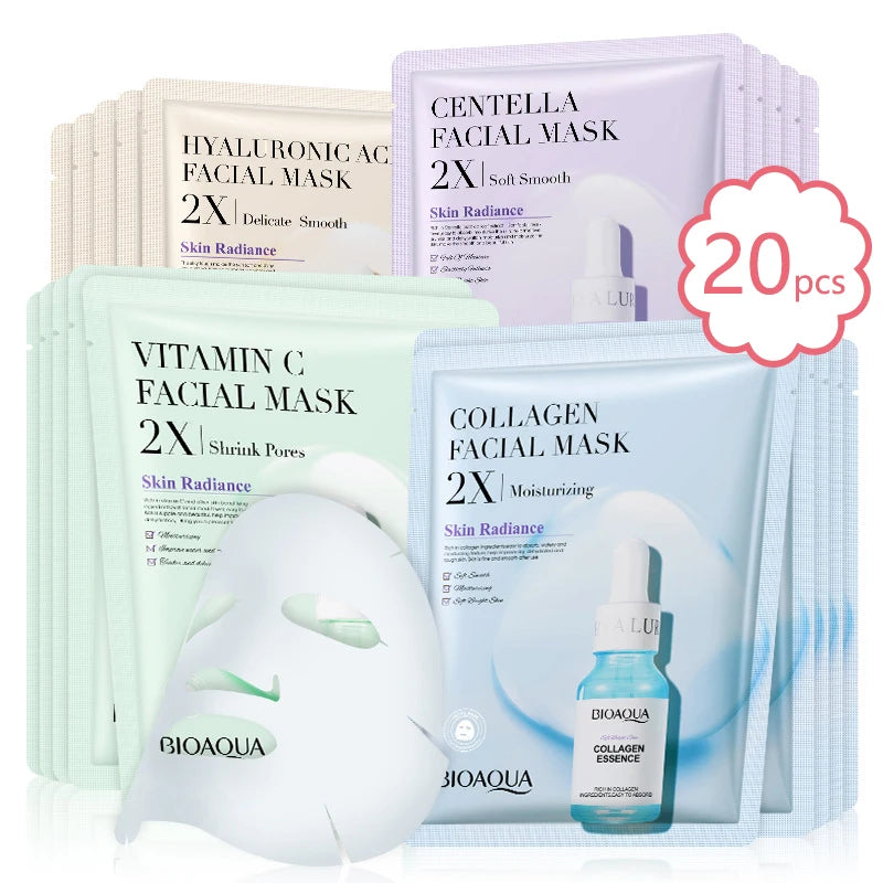 Bioaqua Centella Collagen VC Face Mask – Mascarillas Hidratantes y Revitalizantes 5/20PCS